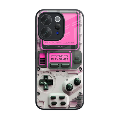 Gameboy Pink back phone cover | glass case for vivo v70