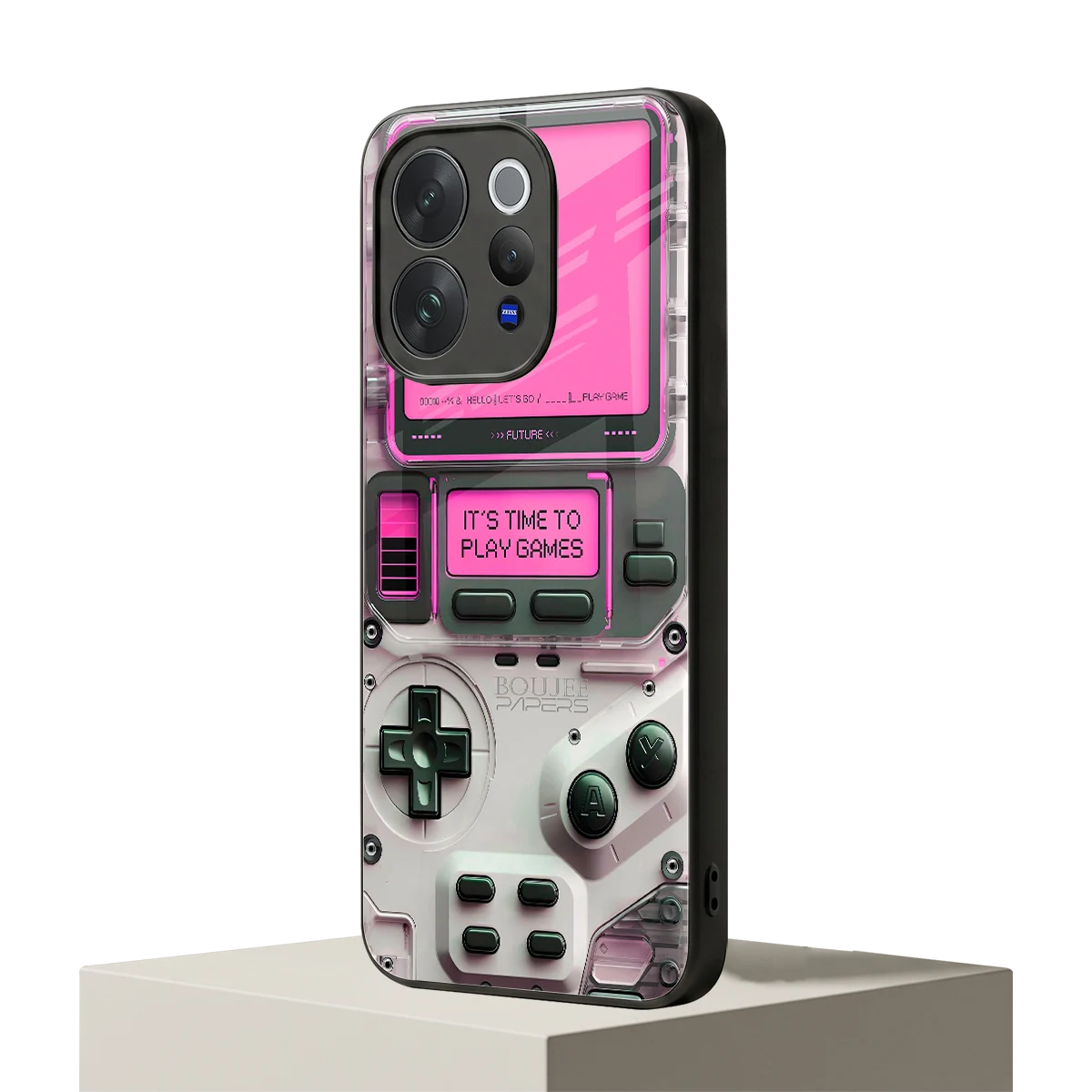 Gameboy Pink vivo v70 elite mobile cover | shockproof glass phone case
