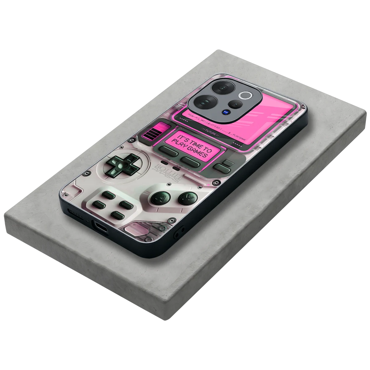 Gameboy Pink stylish phone case for vivo v70 | glossy glass and slim fit