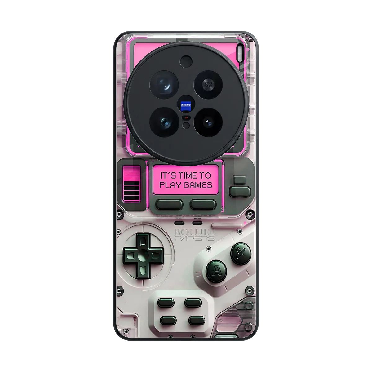 Gameboy Pink back phone cover | glass case for vivo x200 pro