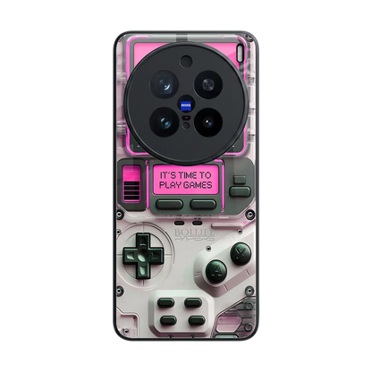Gameboy Pink back phone cover | glass case for vivo x200 pro