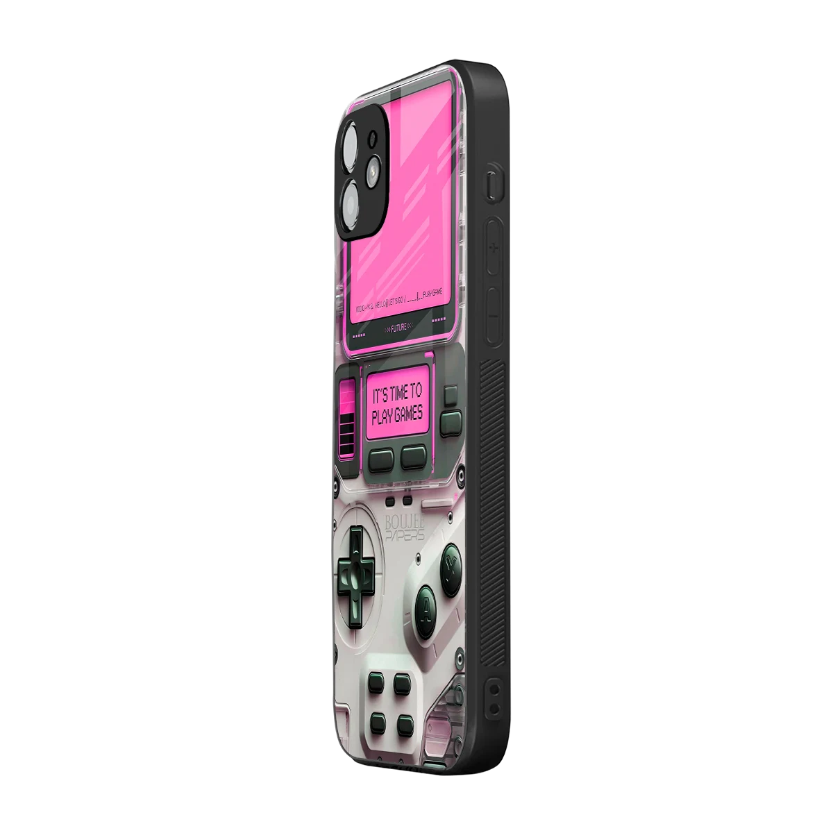 Gameboy Pink iphone 12 mobile cover | shockproof glass phone case