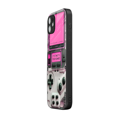 Gameboy Pink iphone 12 mobile cover | shockproof glass phone case