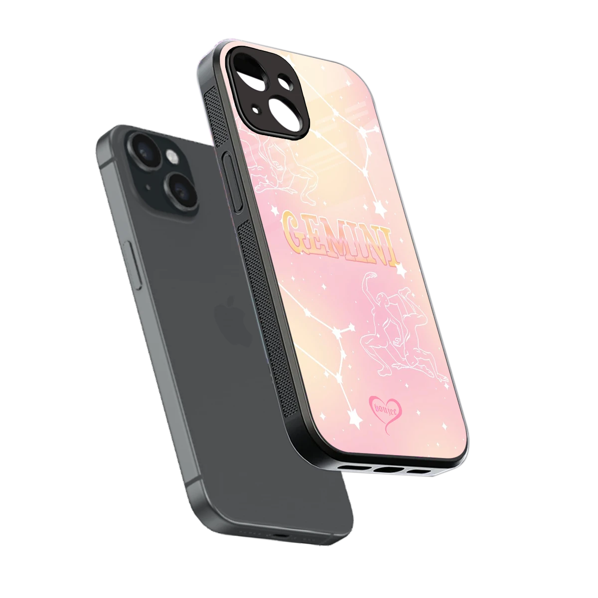 Gemini Aura sleek iphone 13 cover with tempered glass back and TPU edges