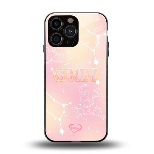 Gemini Aura back phone cover | glass case for iphone 15 pro max