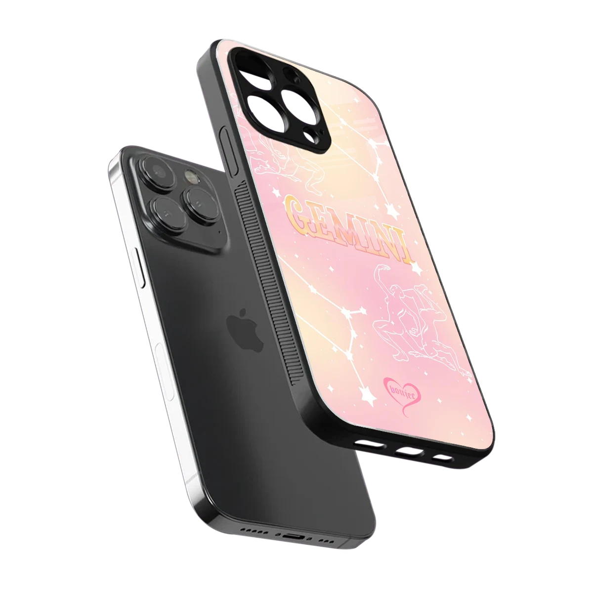 Gemini Aura sleek iphone 16 pro max cover with tempered glass back and TPU edges