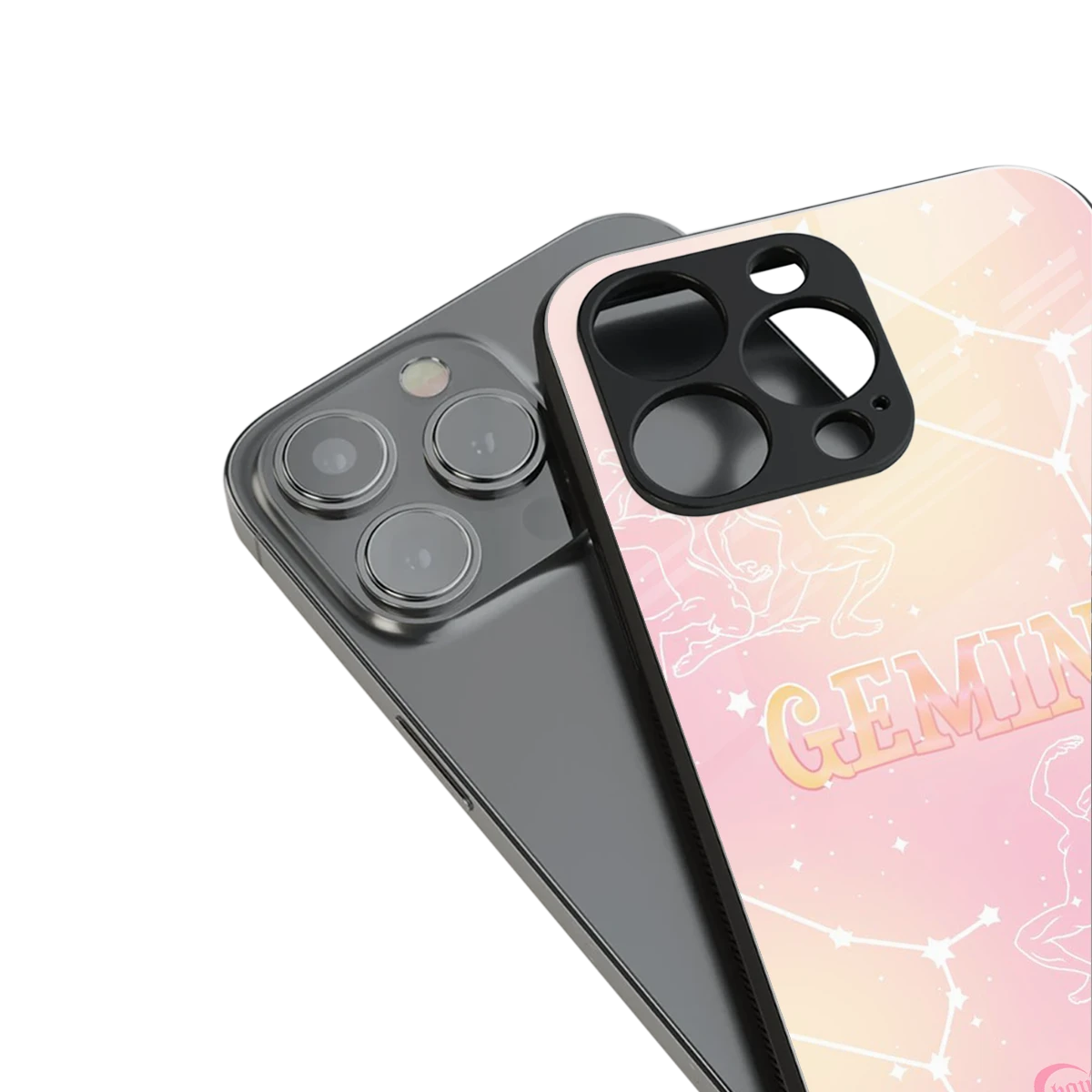 Gemini Aura stylish phone case for iphone 15 pro | glossy glass and slim fit