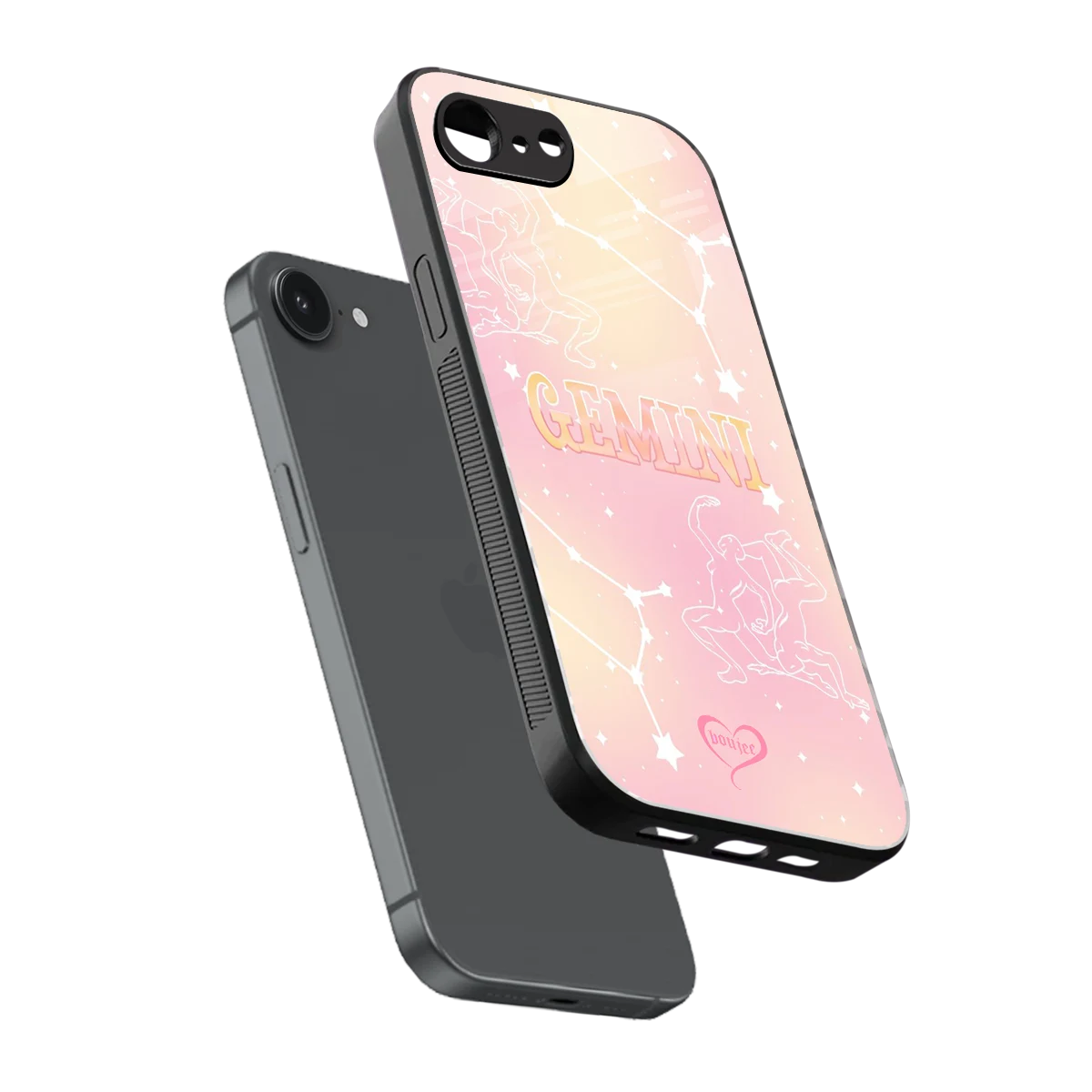 Gemini Aura sleek iphone 16e cover with tempered glass back and TPU edges