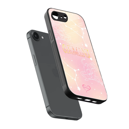 Gemini Aura sleek iphone 16e cover with tempered glass back and TPU edges