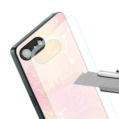 Gemini Aura stylish phone case for iphone 16e | glossy glass and slim fit