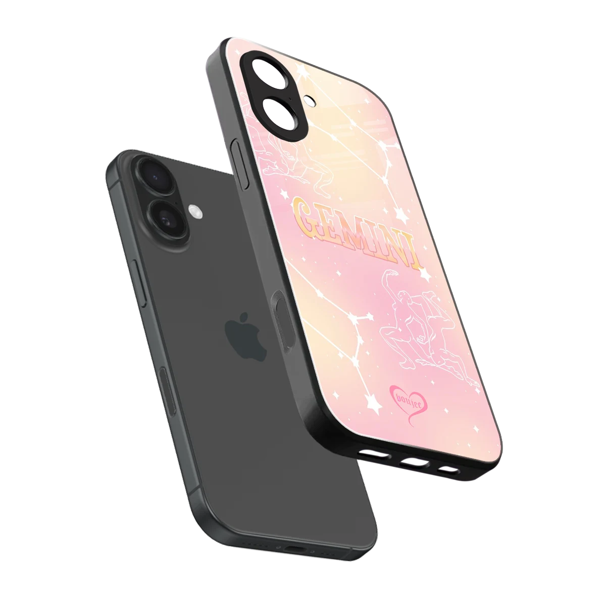 Gemini Aura sleek iphone 17 cover with tempered glass back and TPU edges