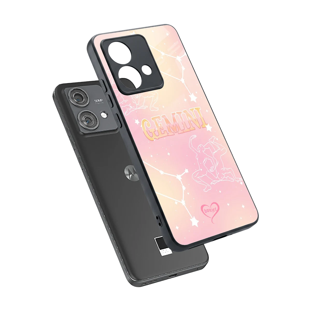 Gemini Aura sleek motorola edge 40 neo 5g cover with tempered glass back and TPU edges