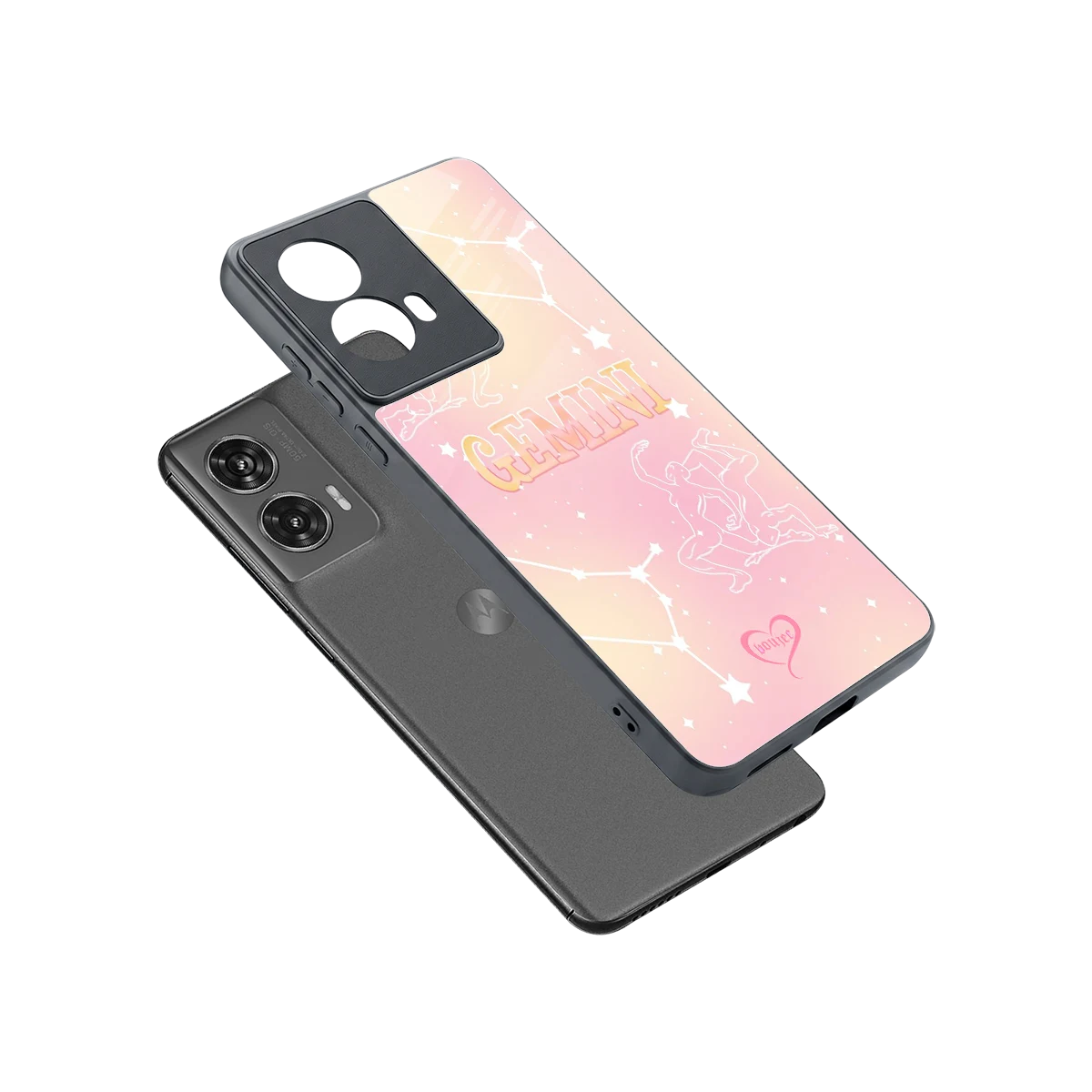 Gemini Aura sleek motorola edge 50 fusion cover with tempered glass back and TPU edges