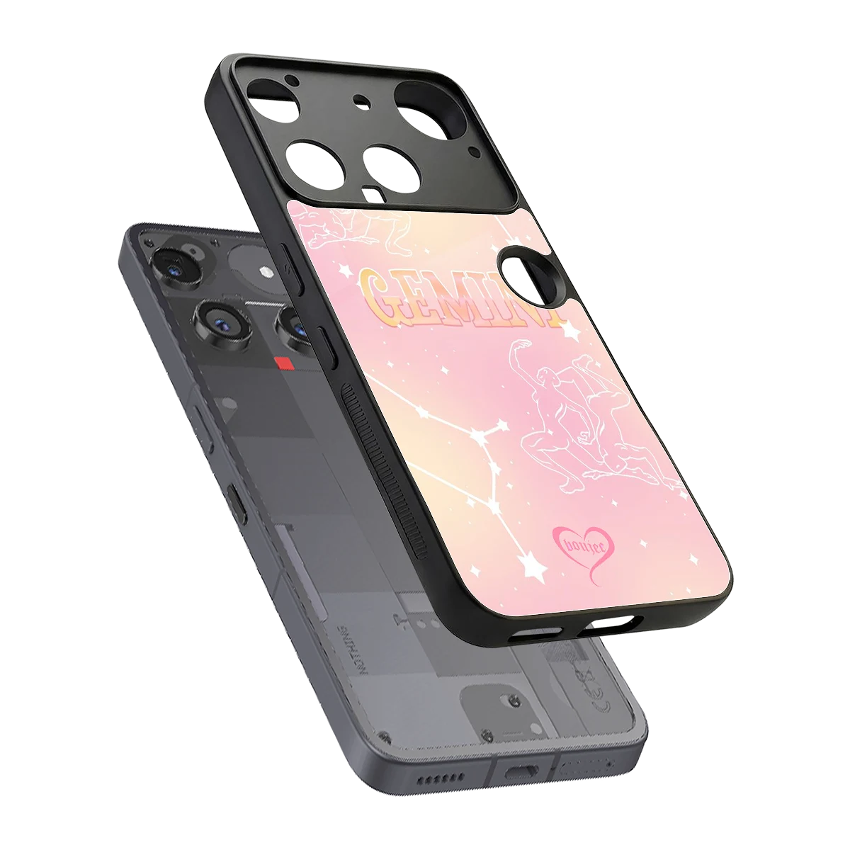 Gemini Aura sleek nothing phone 3 cover with tempered glass back and TPU edges