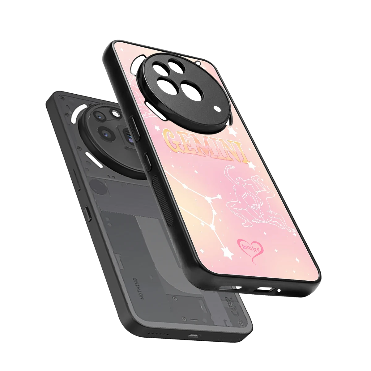 Gemini Aura sleek nothing phone 3a pro cover with tempered glass back and TPU edges