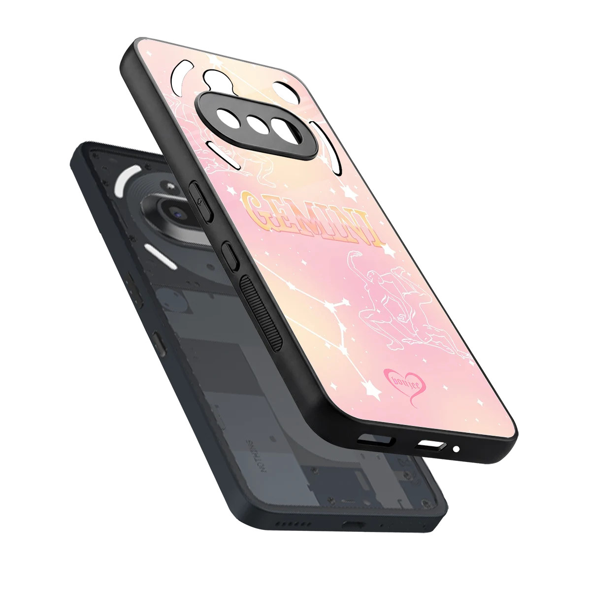 Gemini Aura sleek nothing phone 3a cover with tempered glass back and TPU edges