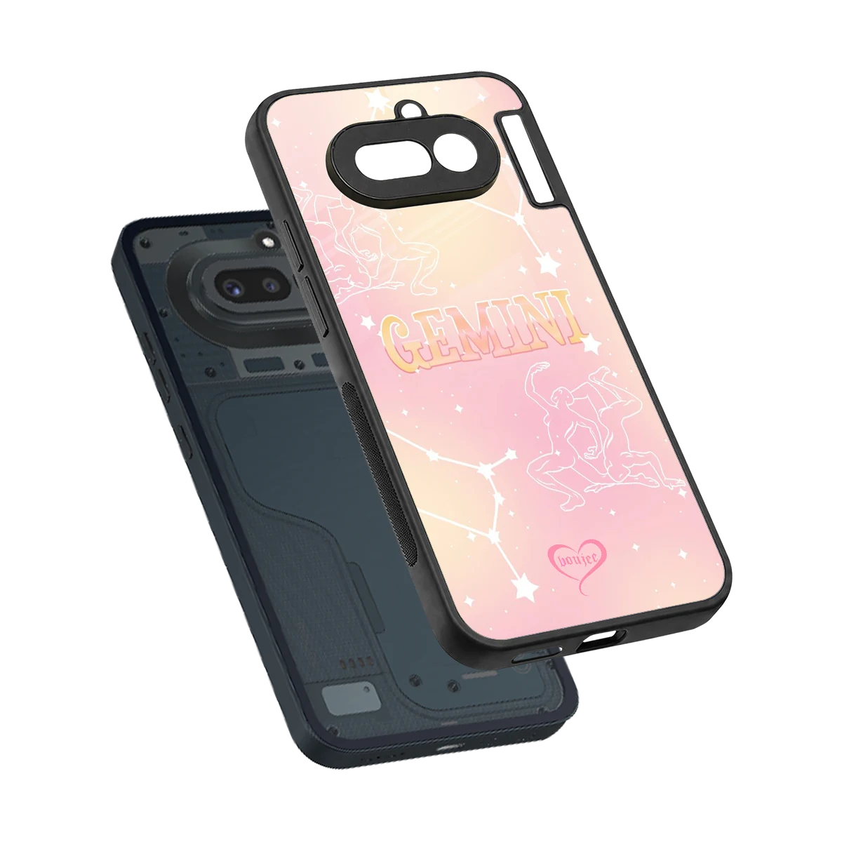Gemini Aura sleek nothing phone 4a cover with tempered glass back and TPU edges