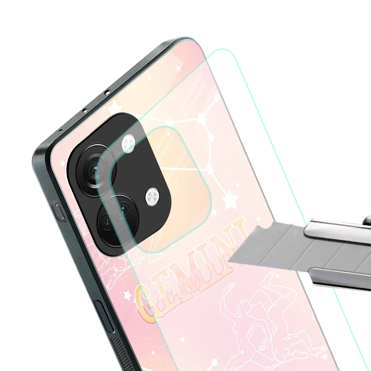 Gemini Aura stylish phone case for oneplus nord 3 | glossy glass and slim fit