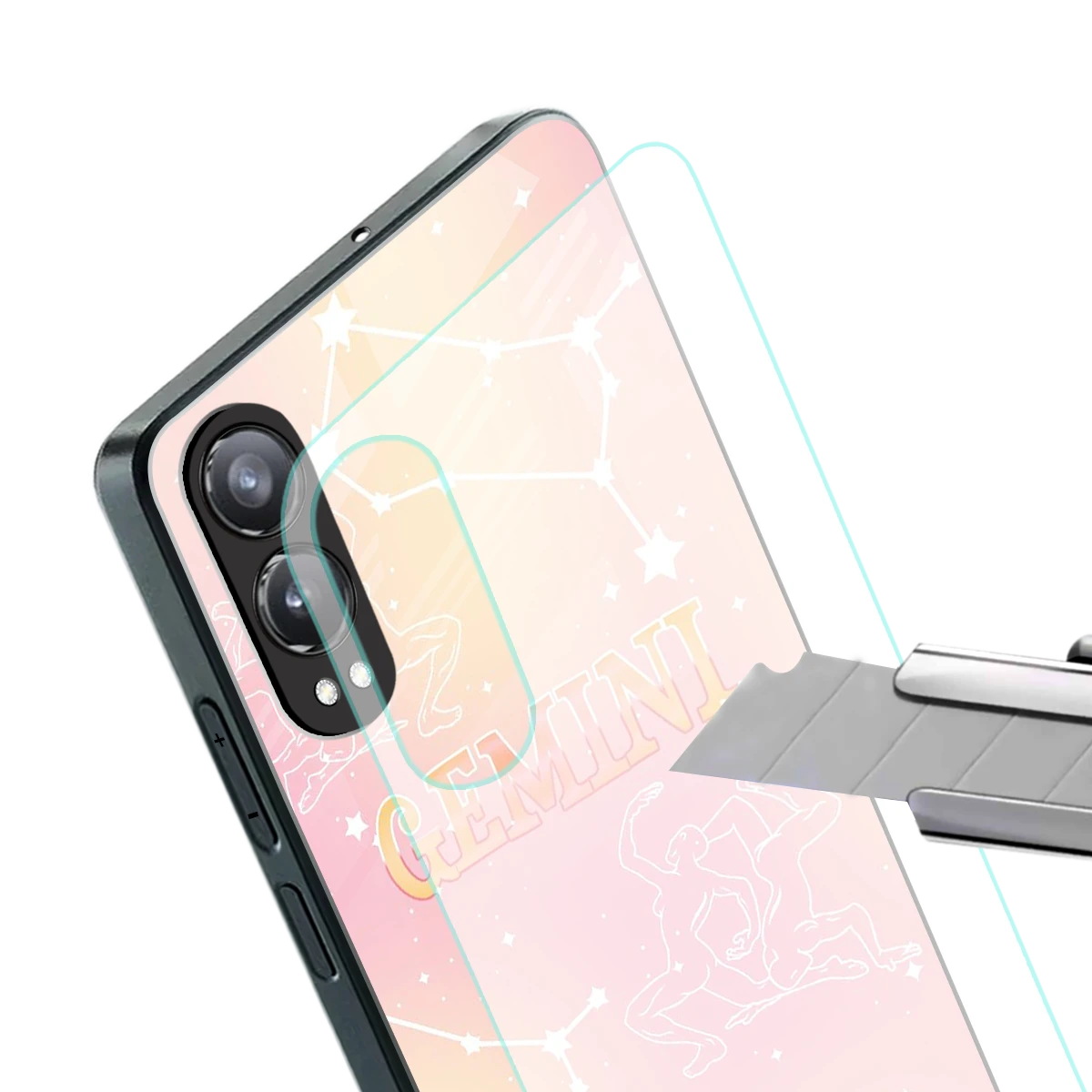 Gemini Aura stylish phone case for oneplus nord ce 4 lite | glossy glass and slim fit