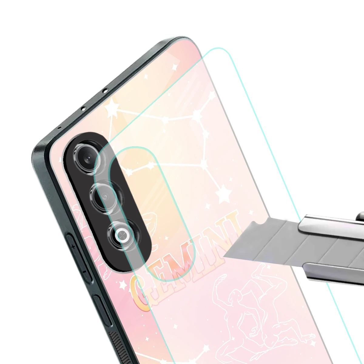 Gemini Aura stylish phone case for oneplus nord ce 4 | glossy glass and slim fit