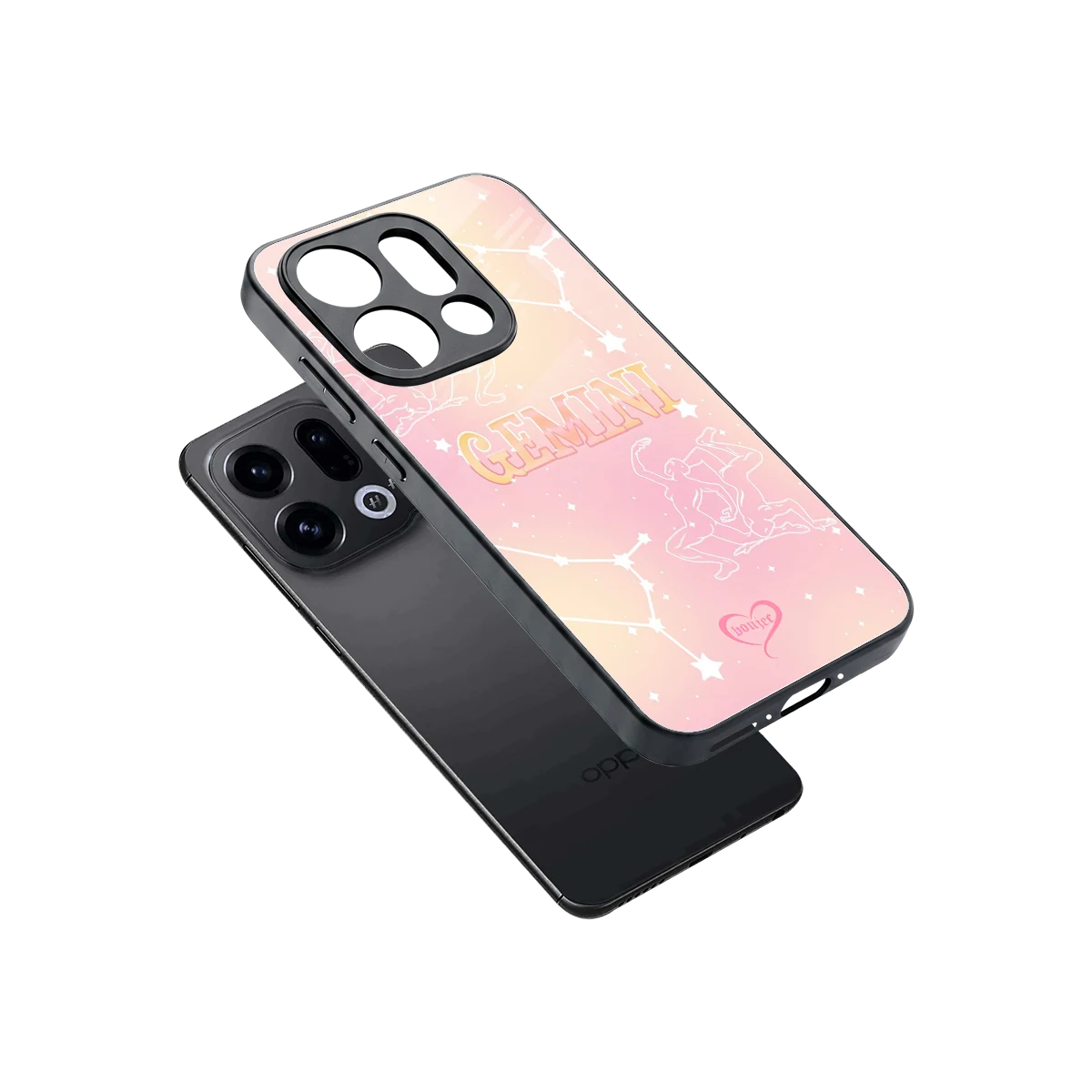 Gemini Aura sleek oppo find x9 cover with tempered glass back and TPU edges