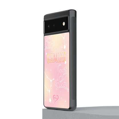 Gemini Aura stylish phone case for google pixel 6a | glossy glass and slim fit
