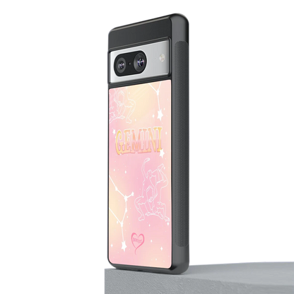 Gemini Aura stylish phone case for google pixel 8 | glossy glass and slim fit