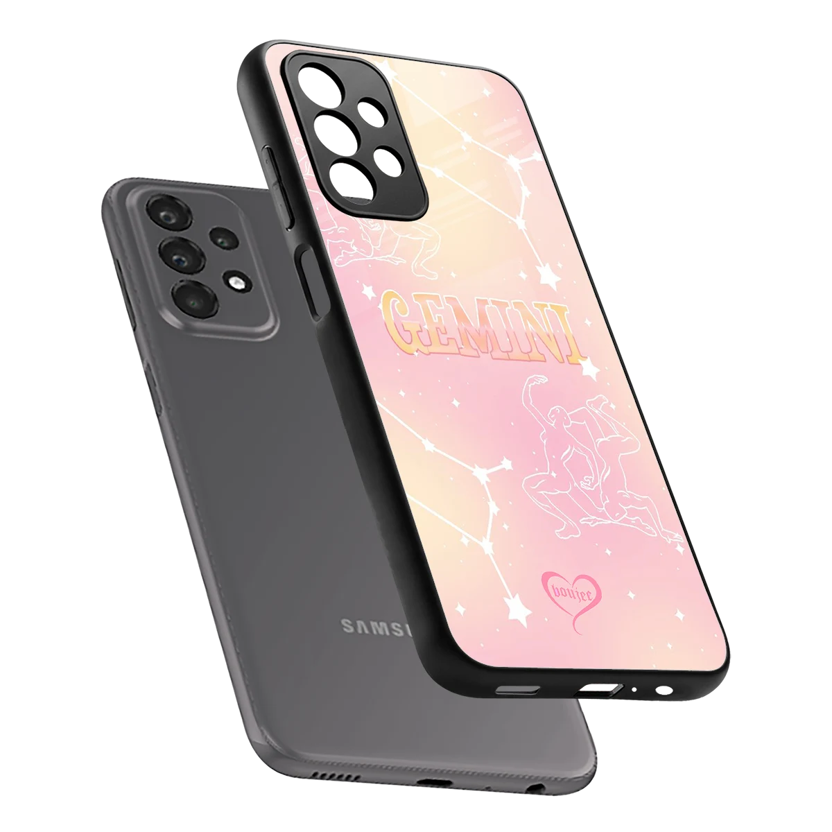 Gemini Aura sleek samsung galaxy a23 cover with tempered glass back and TPU edges