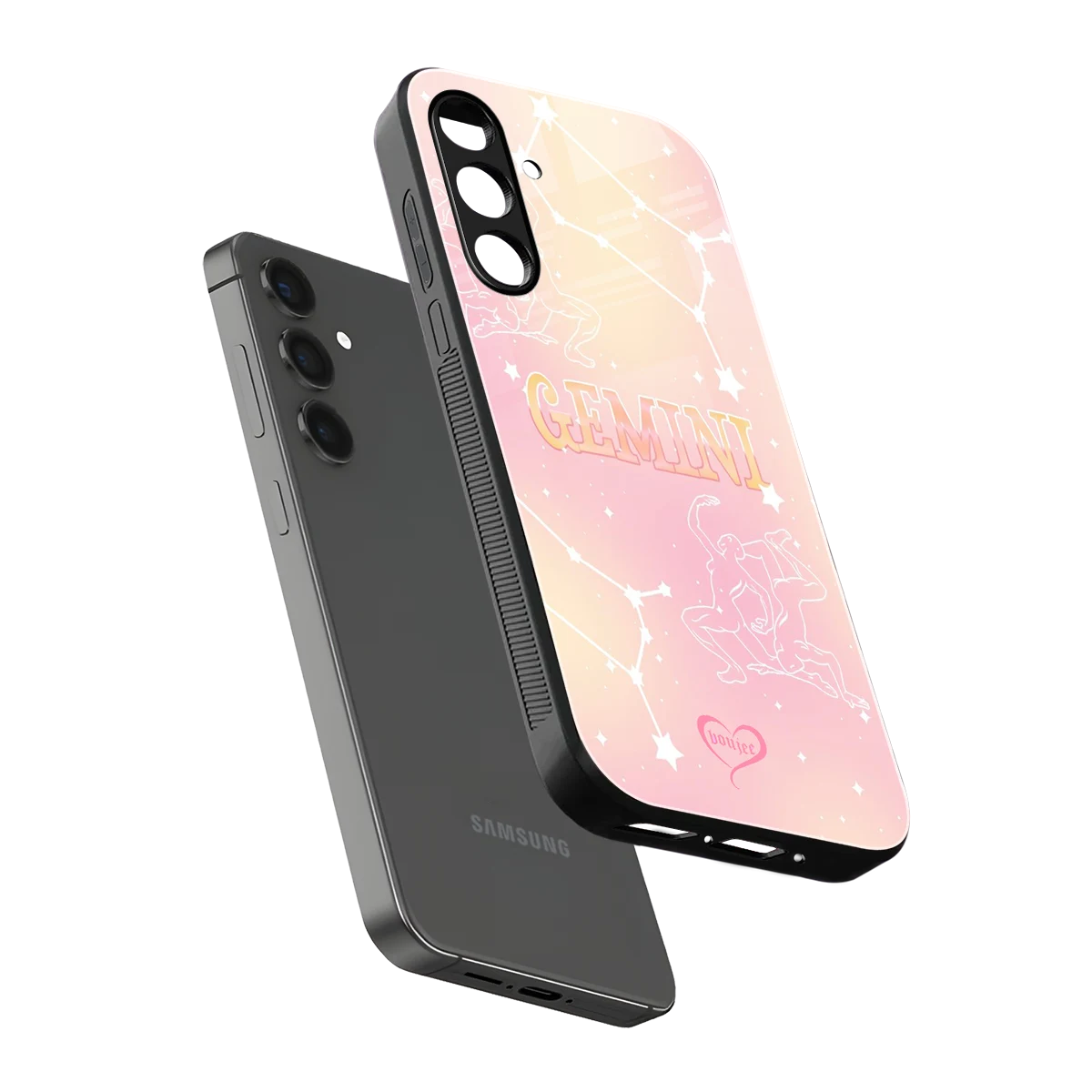 Gemini Aura sleek samsung galaxy m35 5g cover with tempered glass back and TPU edges