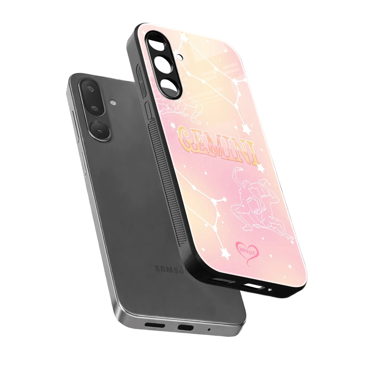 Gemini Aura sleek samsung galaxy m56 5g cover with tempered glass back and TPU edges