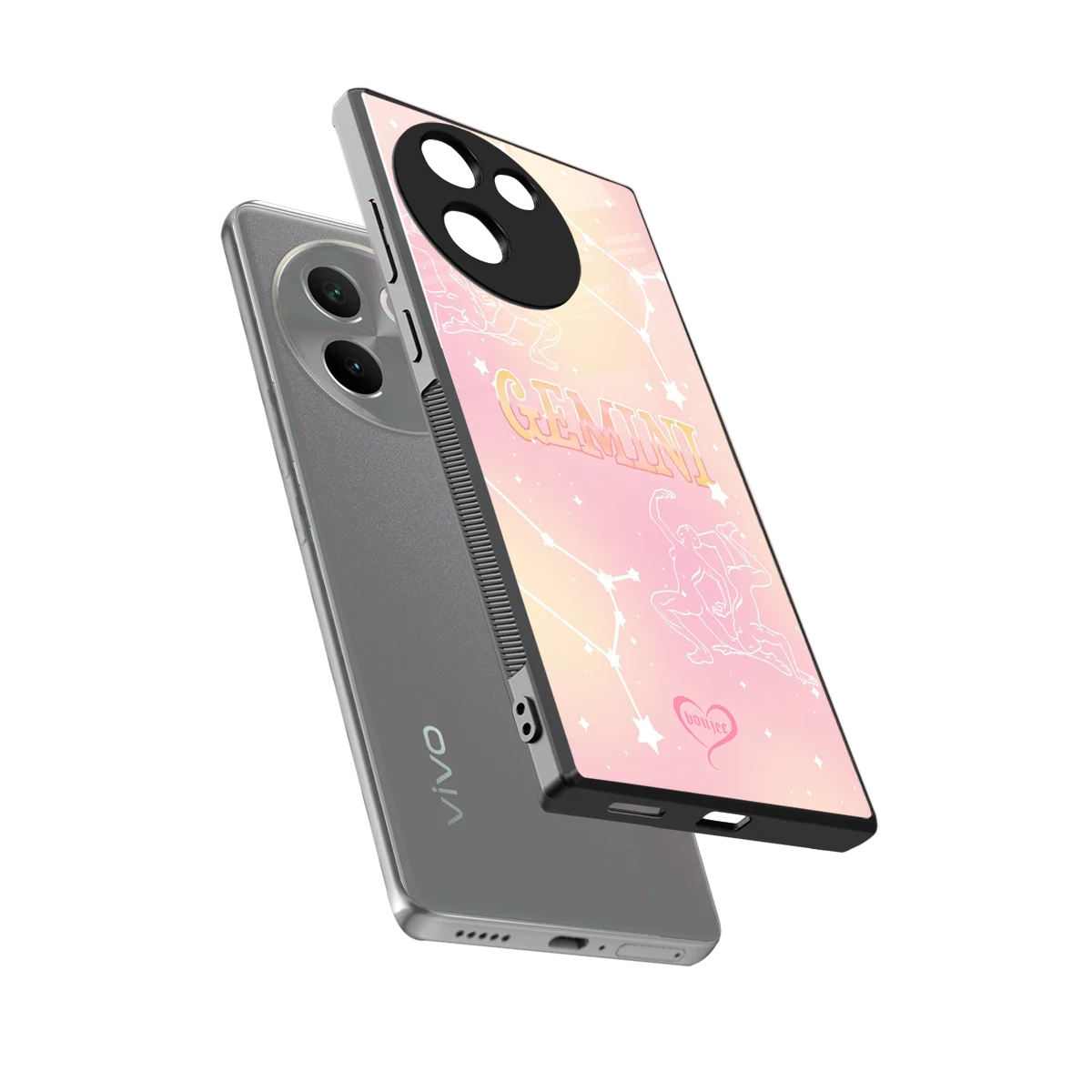 Gemini Aura sleek vivo v30e cover with tempered glass back and TPU edges