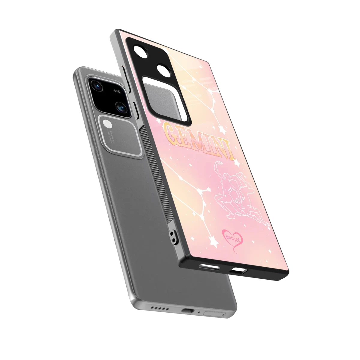 Gemini Aura sleek vivo v30 cover with tempered glass back and TPU edges