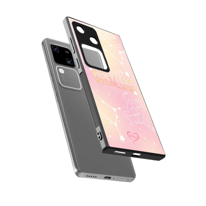 Gemini Aura sleek vivo v30 cover with tempered glass back and TPU edges
