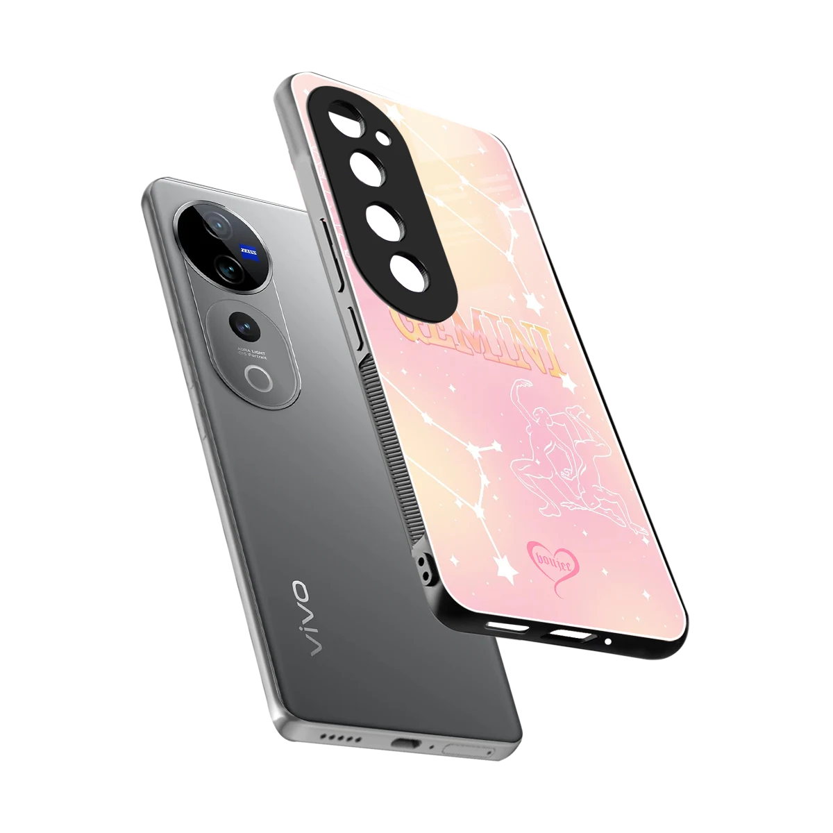 Gemini Aura sleek vivo v40 pro cover with tempered glass back and TPU edges