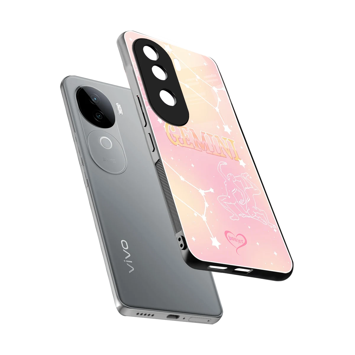 Gemini Aura sleek vivo v40e cover with tempered glass back and TPU edges