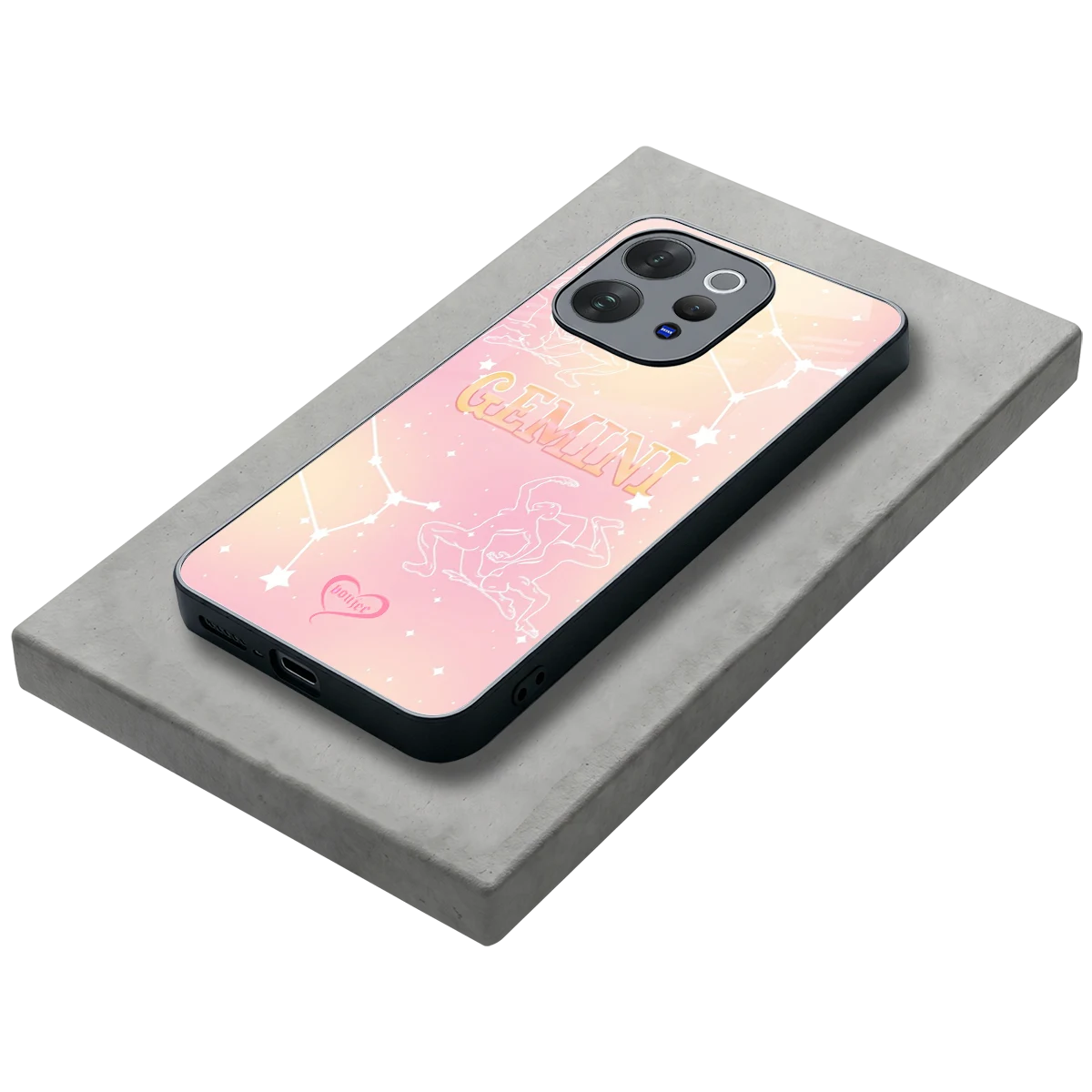 Gemini Aura stylish phone case for vivo v70 elite | glossy glass and slim fit