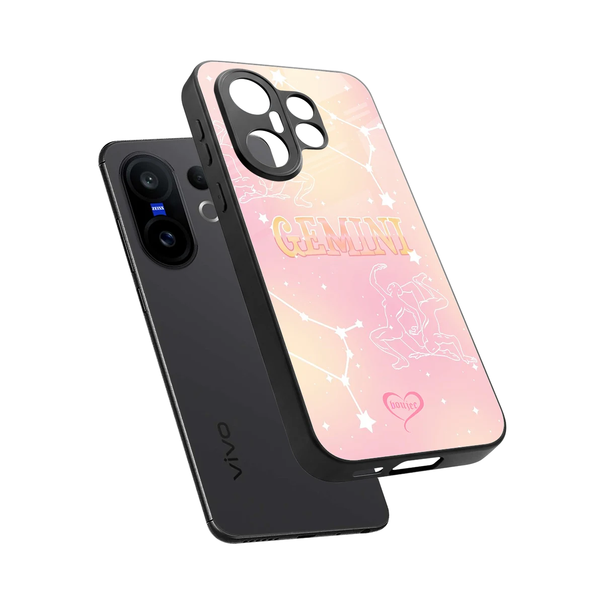 Gemini Aura sleek vivo x200 fe cover with tempered glass back and TPU edges