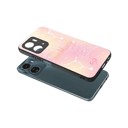 Gemini Aura sleek vivo y16 cover with tempered glass back and TPU edges