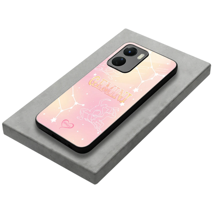 Gemini Aura stylish phone case for vivo y16 | glossy glass and slim fit