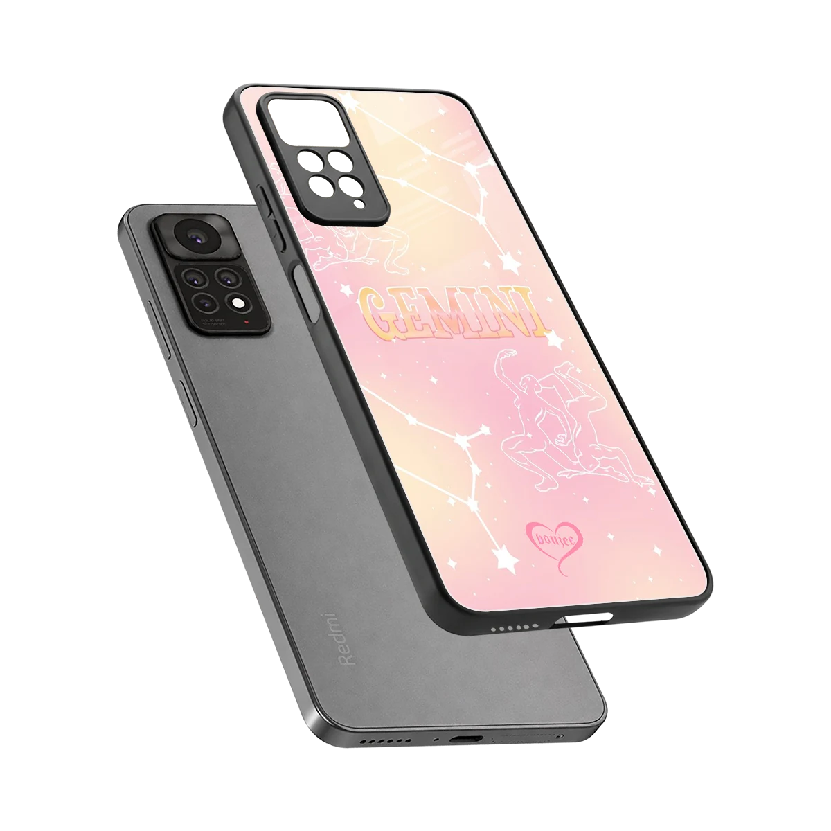 Gemini Aura sleek redmi note 11 pro cover with tempered glass back and TPU edges
