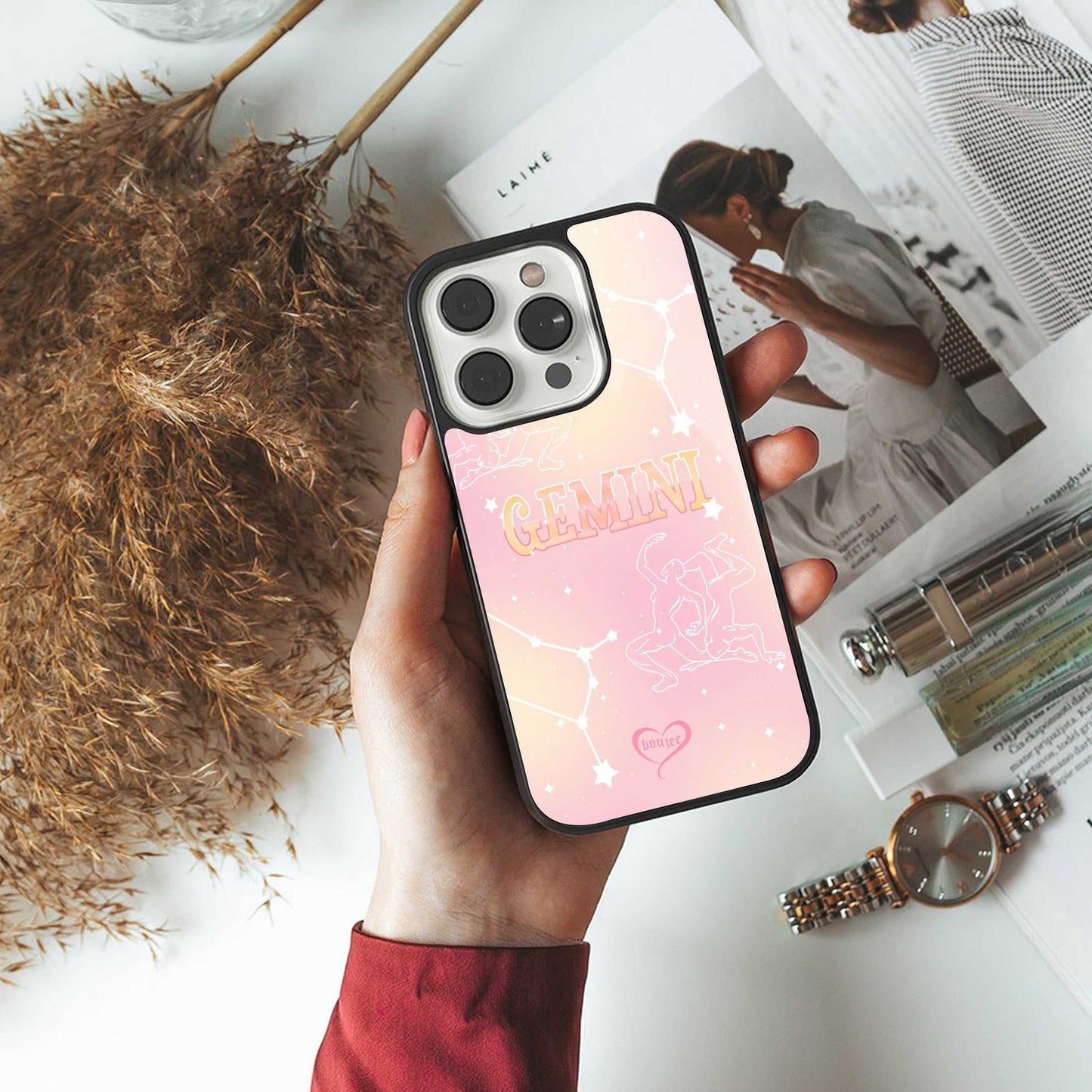 Gemini Aura Phone Case for Iphone 16 | Glass Case