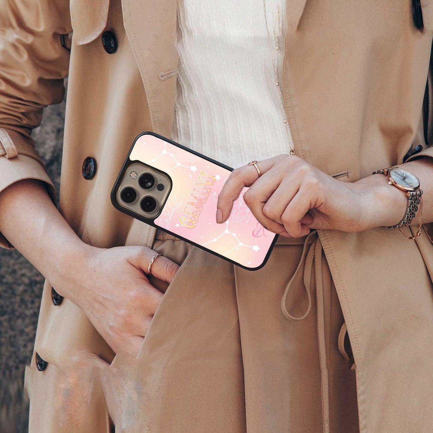 Gemini Aura Phone Case for Iphone 16 | Glass Case