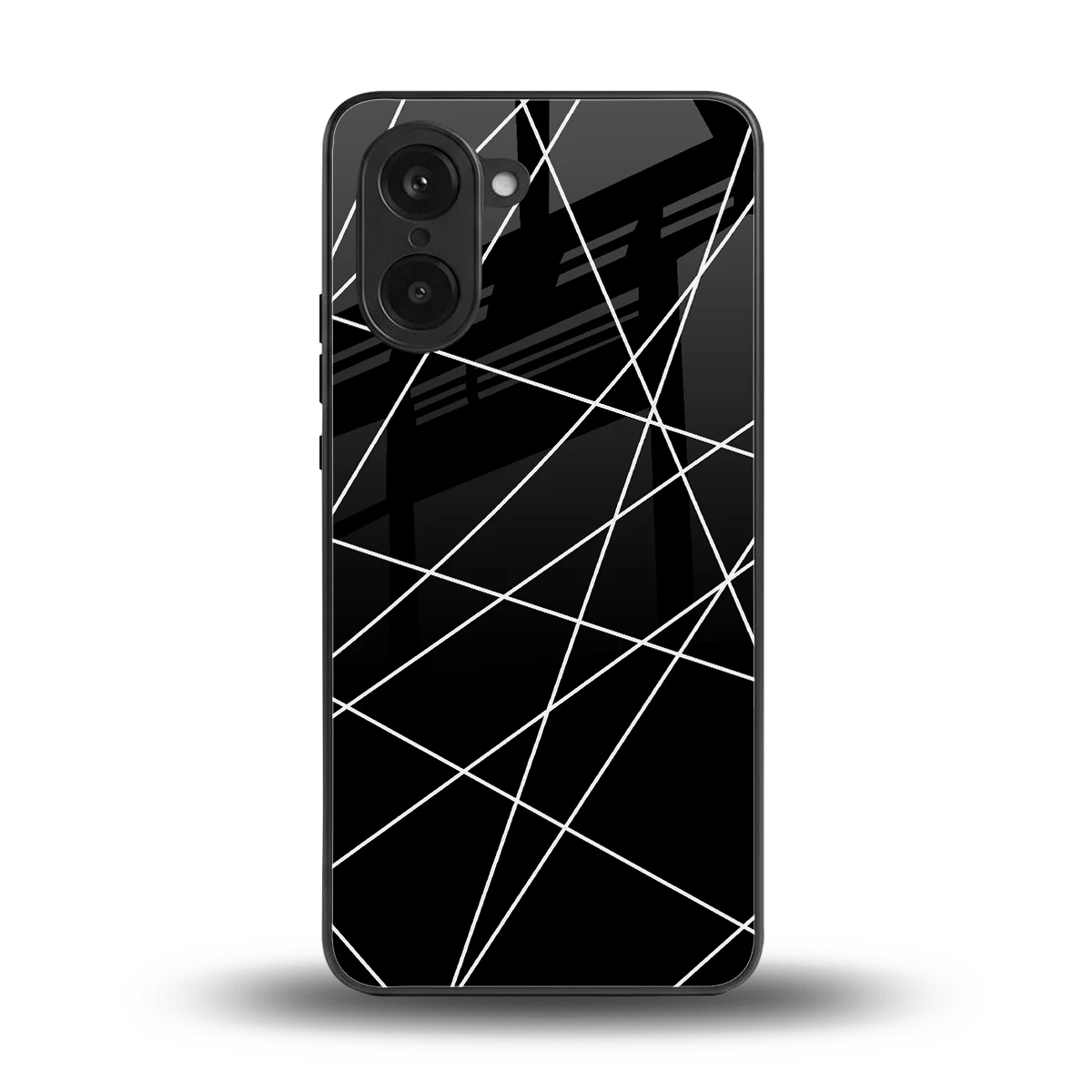 Geomatric Black back phone cover | glass case for oneplus nord ce5 5g