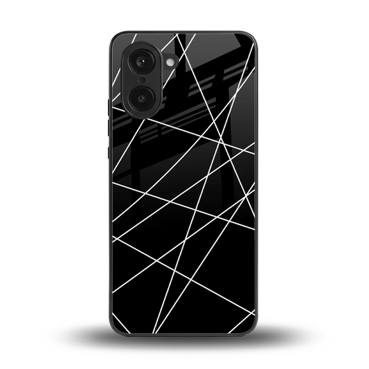 Geomatric Black back phone cover | glass case for oneplus nord ce5 5g