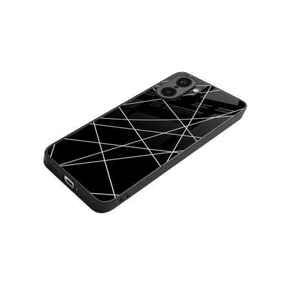 Geomatric Black stylish phone case for oneplus nord ce5 5g | glossy glass and slim fit