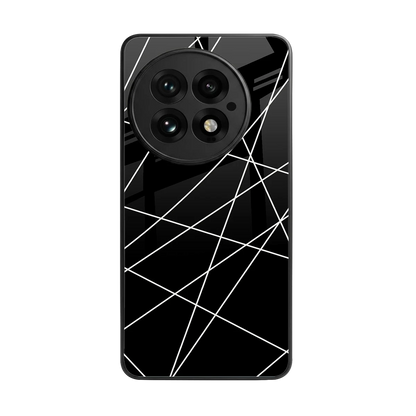 Geomatric Black back phone cover | glass case for oneplus 13