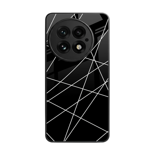 Geomatric Black back phone cover | glass case for oneplus 13