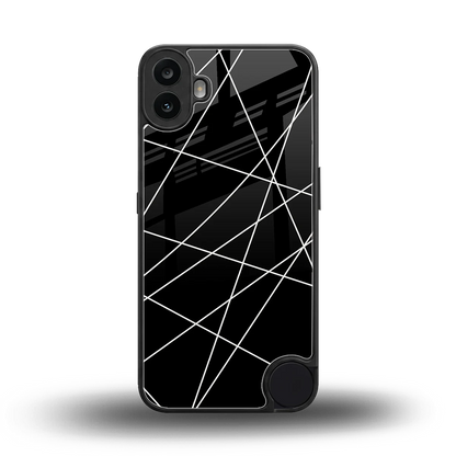 Geomatric Black back phone cover | glass case for cmf nothing phone 1