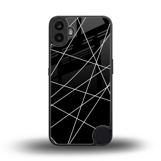 Geomatric Black back phone cover | glass case for cmf nothing phone 1
