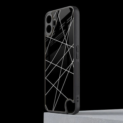 Geomatric Black cmf nothing phone 1 mobile cover | shockproof glass phone case